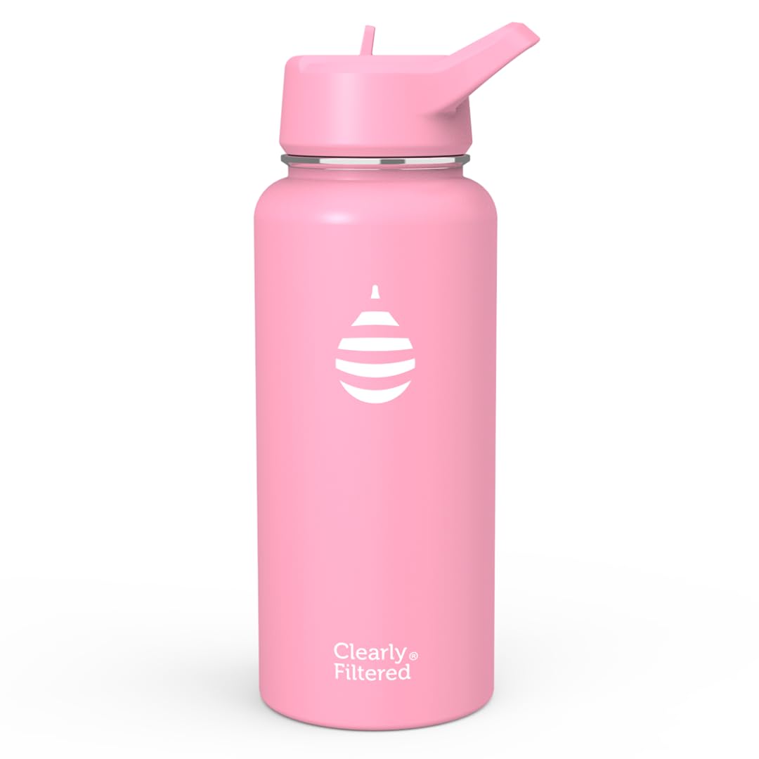 Clearly Filtered Water Bottle | Removes 220+ Contaminants, Double-Wall Insulated Stainless Steel, BPA/BPS Free, Phthalate Free, Filters Flouride Lead Chlorine (32oz, Mint)