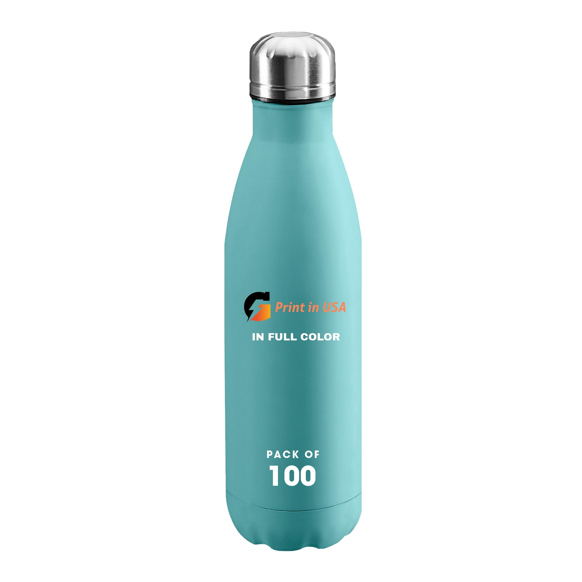 Personalized Custom Print in USA Water Bottles 10Pcs 17oz Stainless Steel Double Wall Insulated Leakproof Cups for Sports Outdoors With Colorful Text Logo