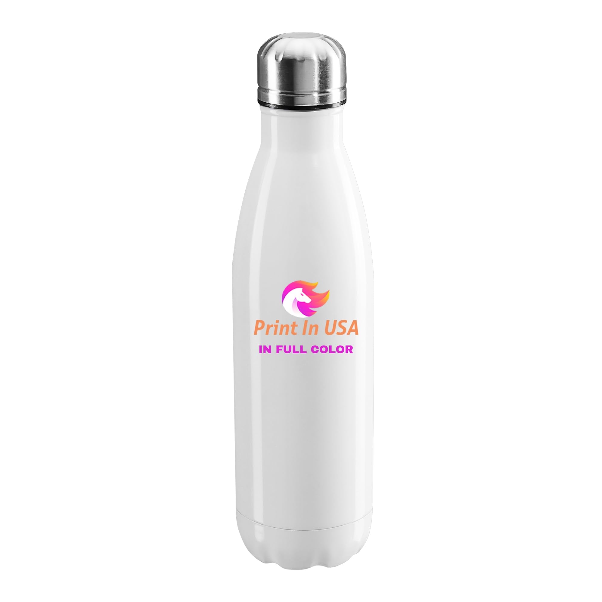 Personalized Custom Print in USA Water Bottles 10Pcs 17oz Stainless Steel Double Wall Insulated Leakproof Cups for Sports Outdoors With Colorful Text Logo