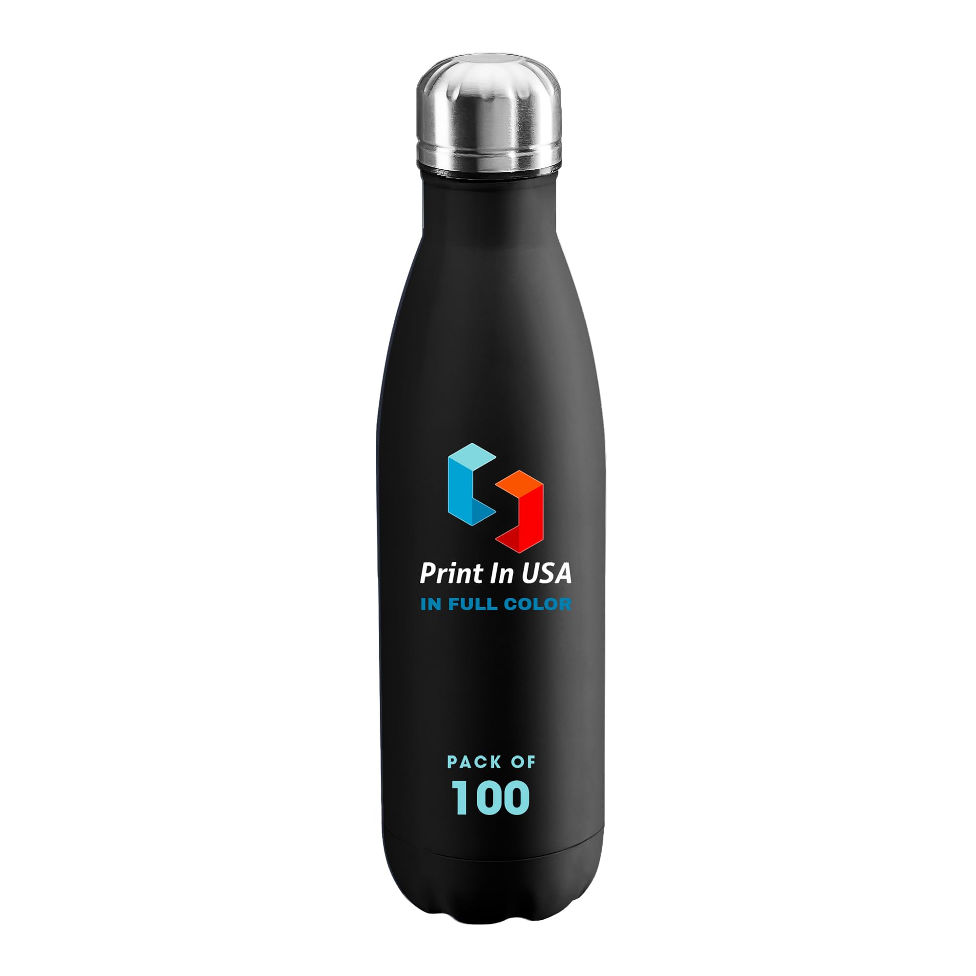 Personalized Custom Print in USA Water Bottles 25Pcs 17oz Stainless Steel Double Wall Insulated Leakproof Cups for Sports Outdoors With Colorful Text Logo