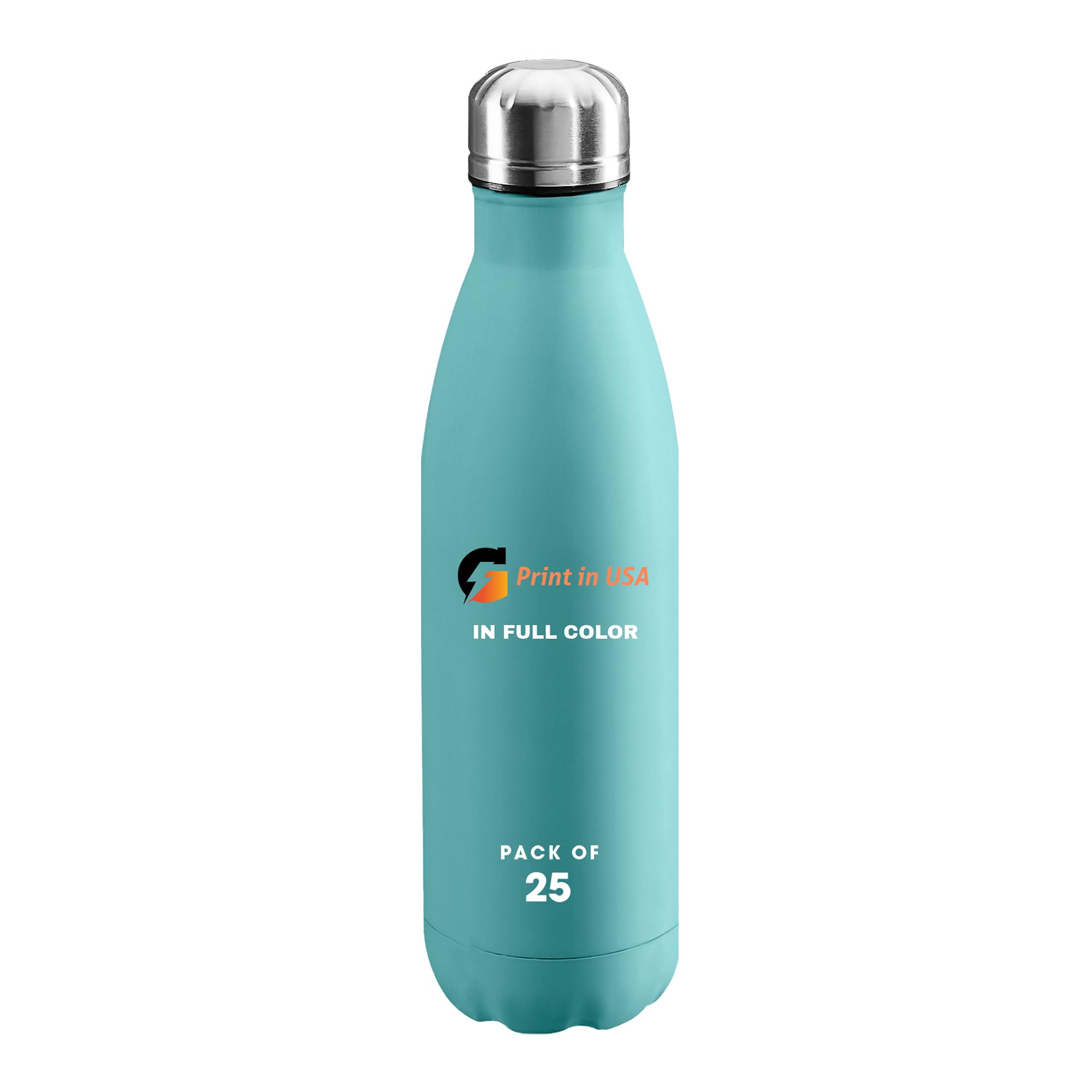 Personalized Custom Print in USA Water Bottles 25Pcs 17oz Stainless Steel Double Wall Insulated Leakproof Cups for Sports Outdoors With Colorful Text Logo