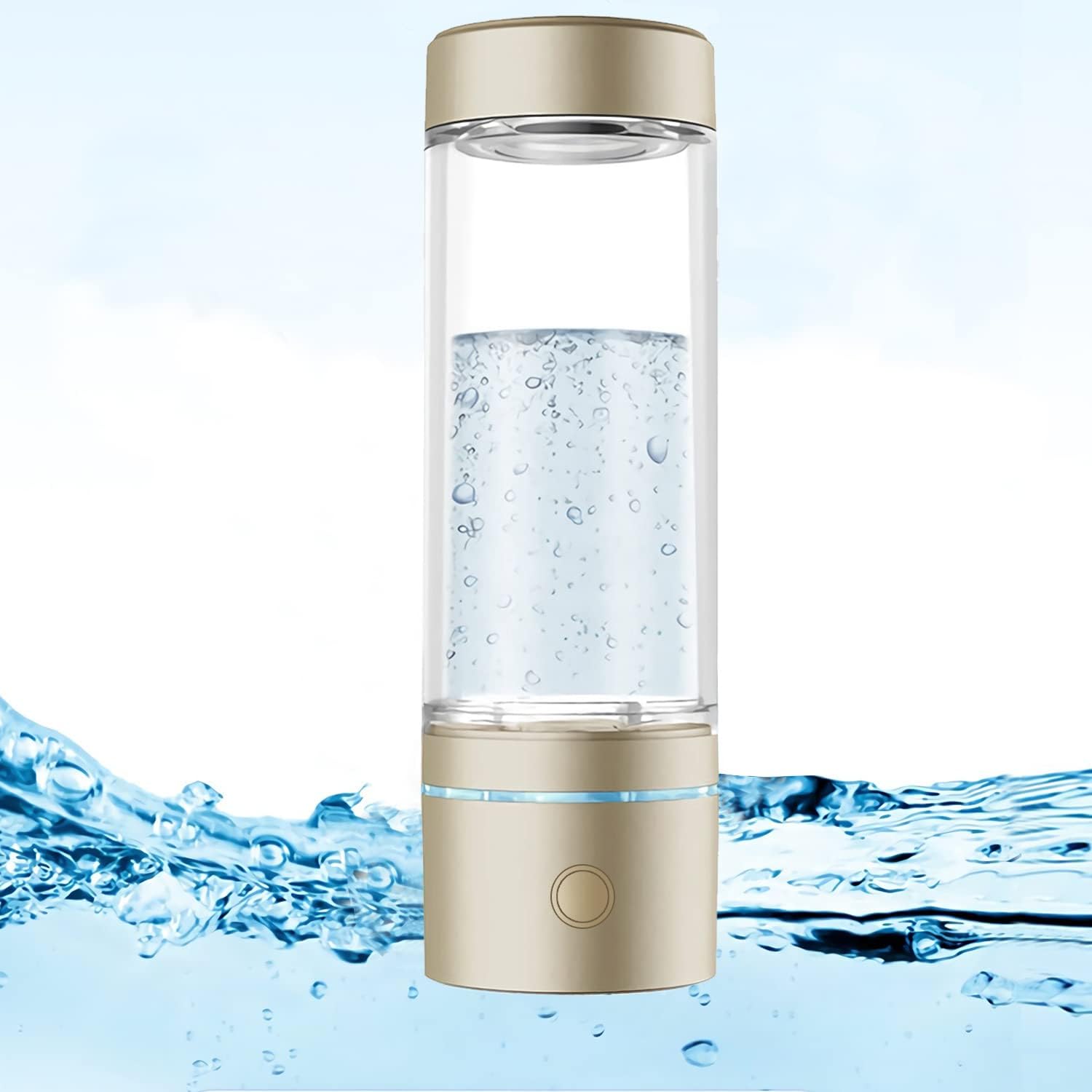 Hydrogenated Generator,Hydrogen Alkaline Water Generator Ionizer with SPE and PEM Technology,Portable Hydrogen Water Bottle,Up to 4500PPB,Rich Hydrogen Water Ions Generator