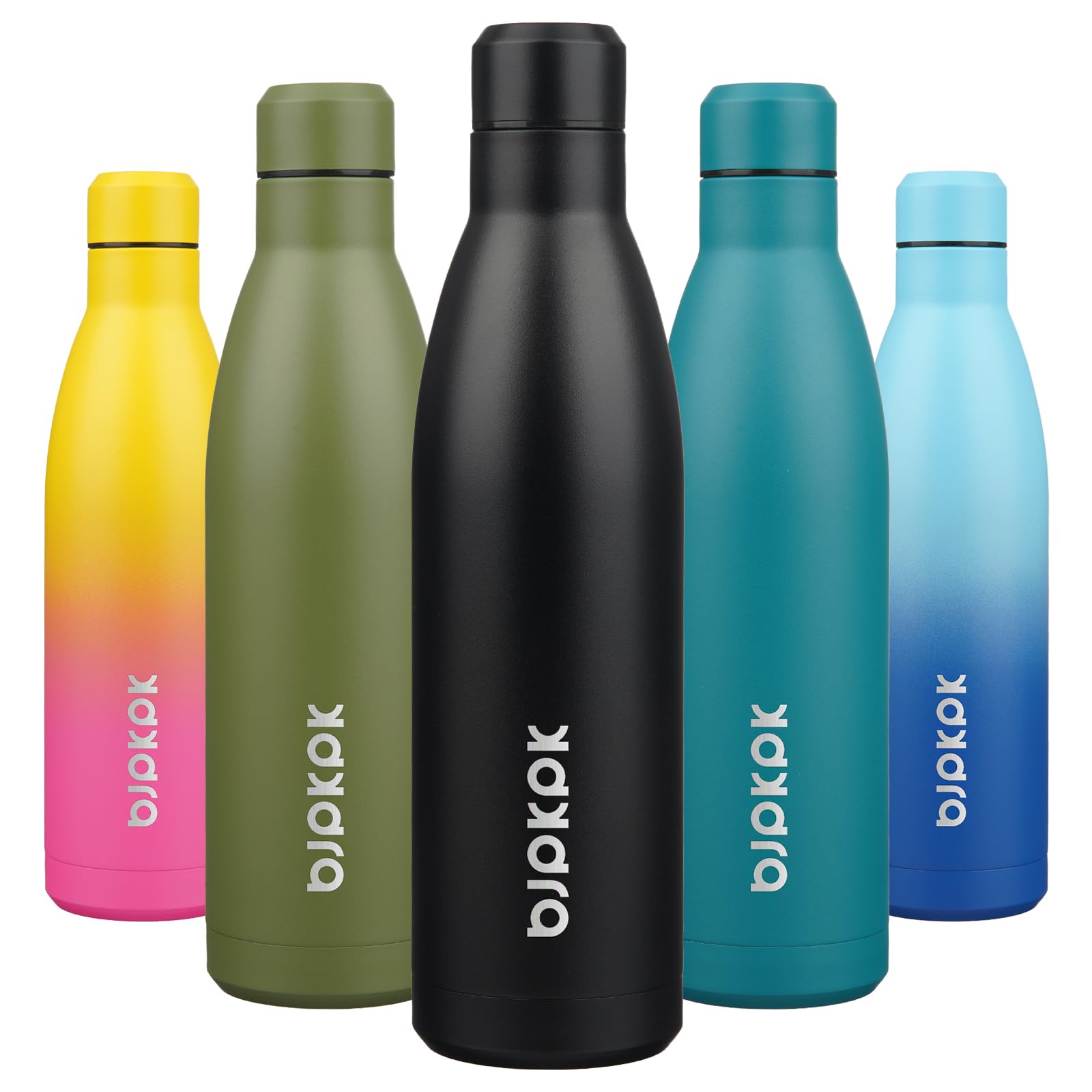 BJPKPK 17oz Insulated Water Bottles Stainless Steel Sports Water Bottles Keep Cold and Hot for Travel Dishwasher Safe,Sky