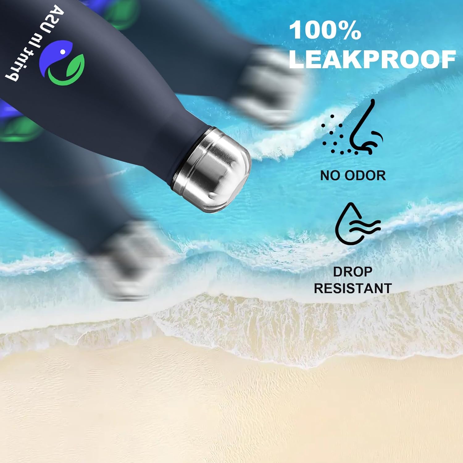 Personalized Custom Print in USA Water Bottles 25Pcs 17oz Stainless Steel Double Wall Insulated Leakproof Cups for Sports Outdoors With Colorful Text Logo