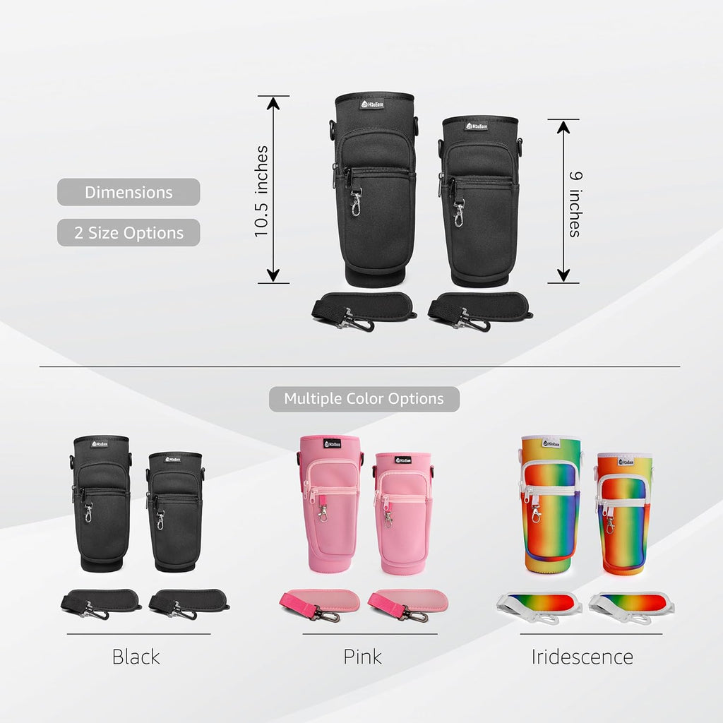 Water Bottle Carrier Bag for Stanley Cup 40 oz - Insulated Neoprene Tumbler Carrier with Phone Pocket - Water Bottle Holder with Strap and Carabiner Compatible with Stanley - Multi